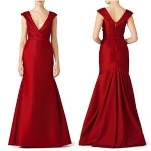 Pamella Roland Red Crimson Shine Formal Gown $860